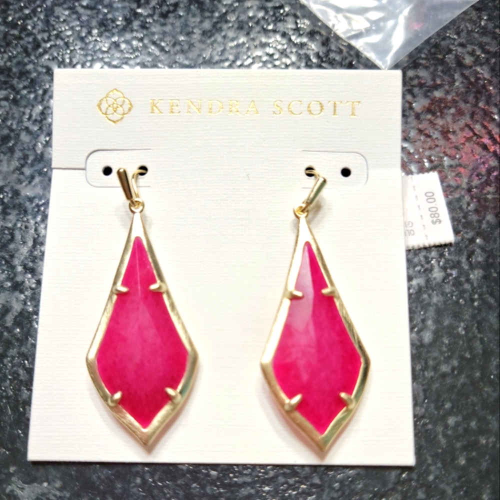 Kendra Scott Olivia Earrings! Magenta and gold. NWT